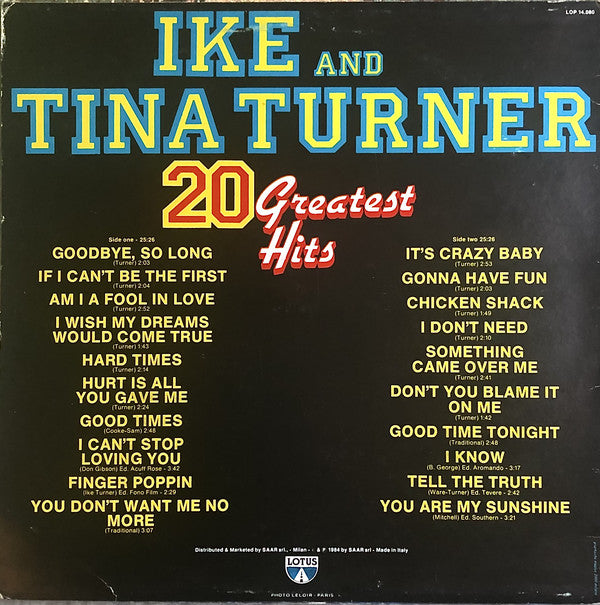 Ike & Tina Turner : 20 Greatest Hits (LP, Comp)