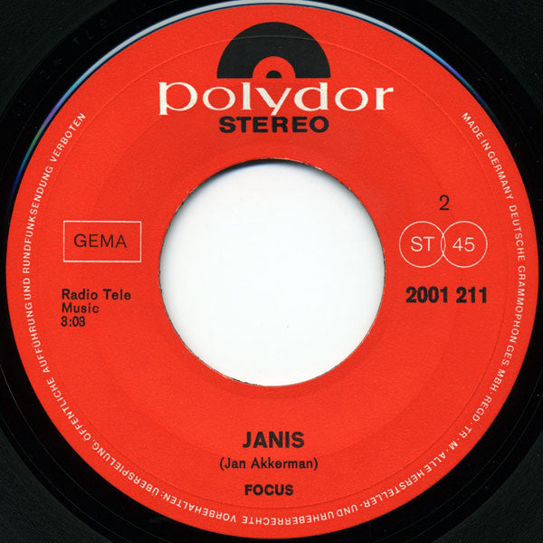 Focus (2) : Hocus Pocus / Janis (7", Single)