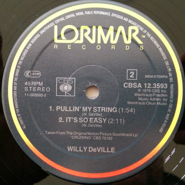 Willy DeVille : Heat Of The Moment (12", Maxi, RE)