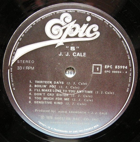 J.J. Cale : 5 (LP, Album, Mis)