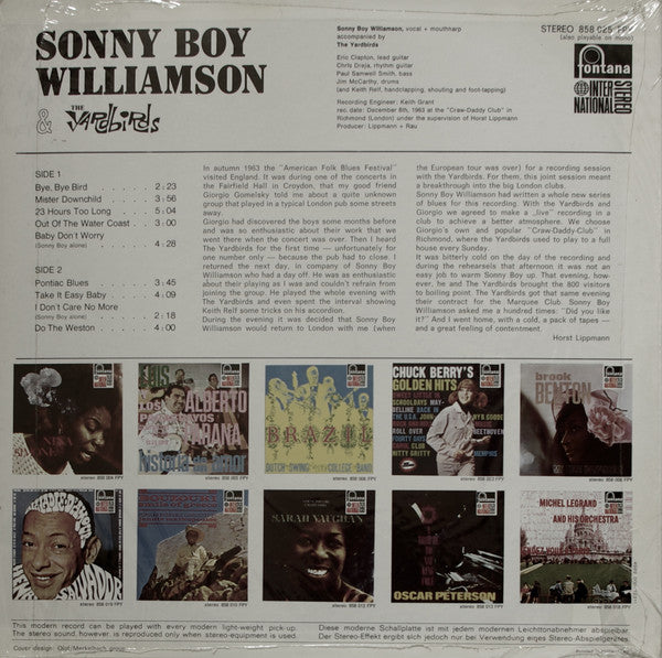 Sonny Boy Williamson (2) & The Yardbirds : Sonny Boy Williamson & The Yardbirds (LP, Album, RE)