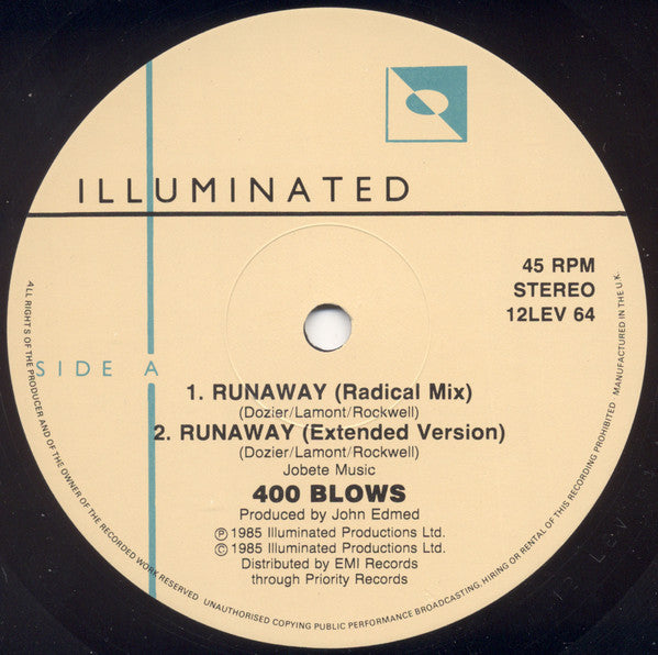 400 Blows : Runaway / Breakdown (12", Single)