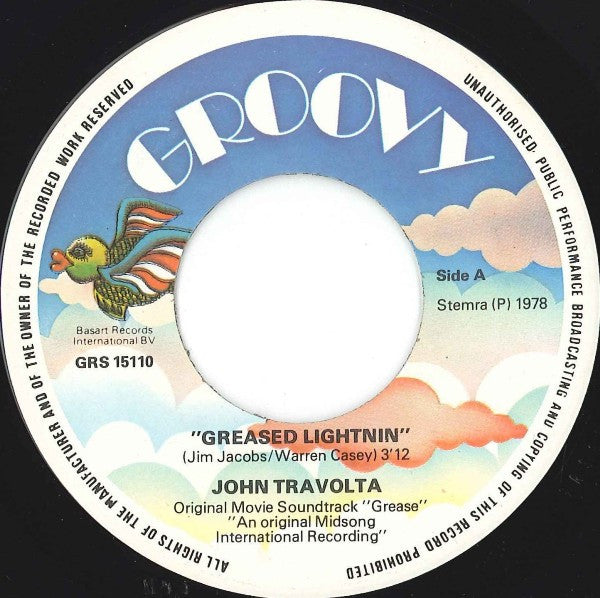 John Travolta : Greased Lightnin' (7", Single)