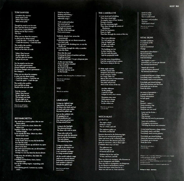 Rush : Moving Pictures (LP, Album)
