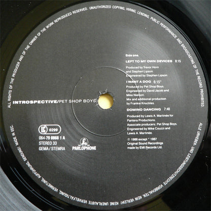 Pet Shop Boys : Introspective (LP, Album, No )