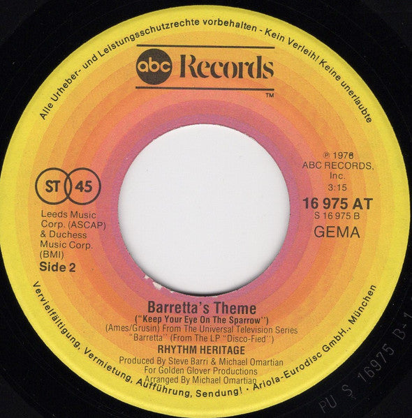 Rhythm Heritage : Caravan / Baretta's Theme (7", Single)