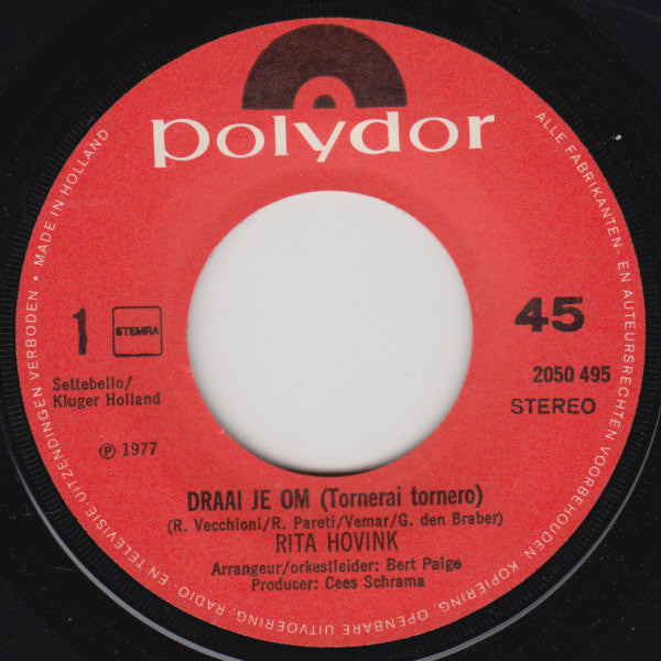 Rita Hovink : Draai Je Om  (7", Single)