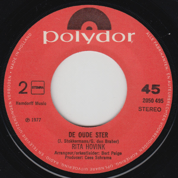 Rita Hovink : Draai Je Om  (7", Single)