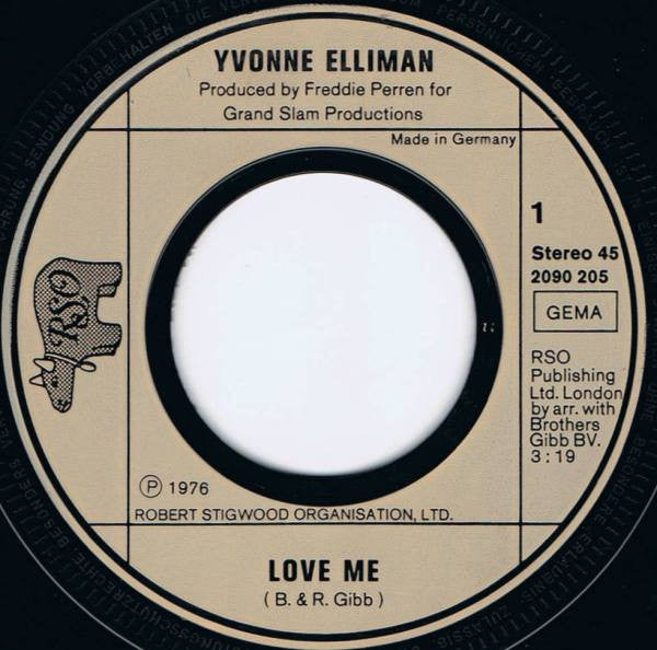 Yvonne Elliman : Love Me (7", Single)