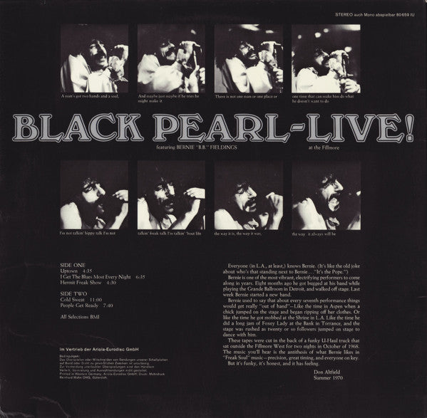 Black Pearl (9) : Live (LP, Album, Gat)
