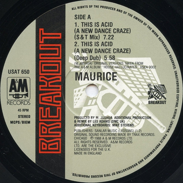 Maurice* : This Is Acid (A New Dance Craze) (12")