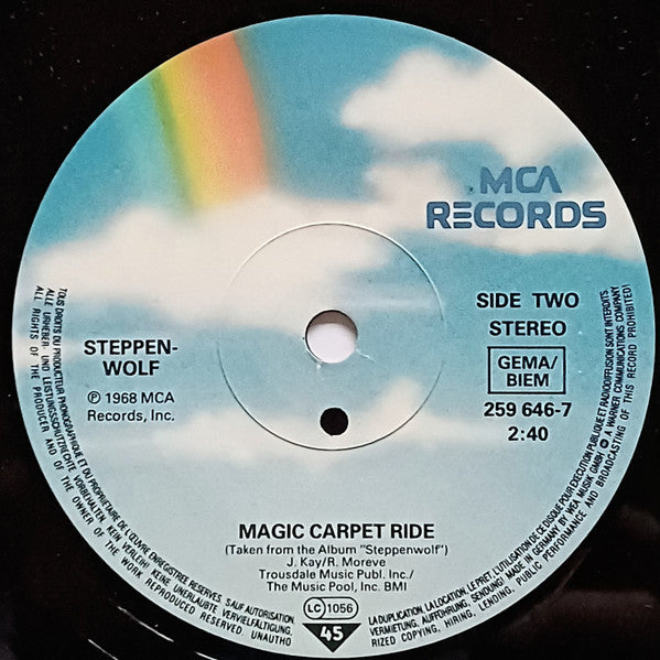 Steppenwolf : Born To Be Wild / Magic Carpet Ride (7", Single, RE, Sma)