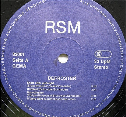 Defroster : Defroster (LP, Album)