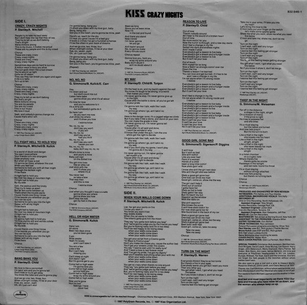 Kiss : Crazy Nights (LP, Album)