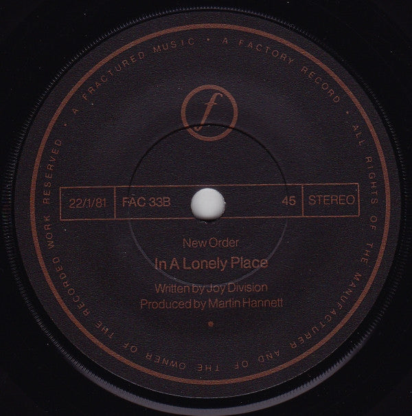 New Order : Ceremony (7", Single, Dam)