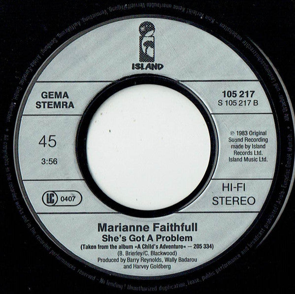 Marianne Faithfull : Running For Our Lives (7", Single)