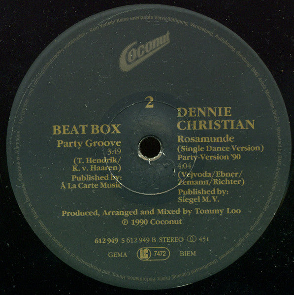 Dennie Christian : Rosamunde (Ooh Yeah Party Version '90) (12", Maxi)