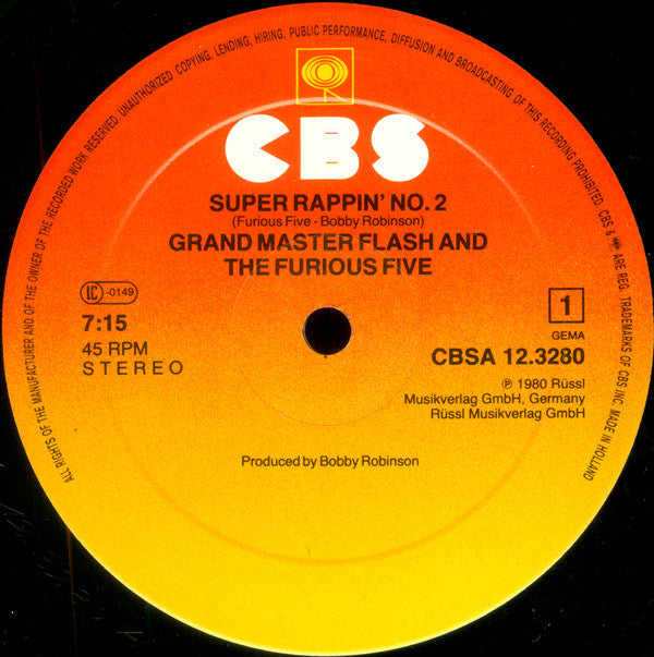 Grandmaster Flash & The Furious Five : Super Rappin' No. 2 (12", Maxi)