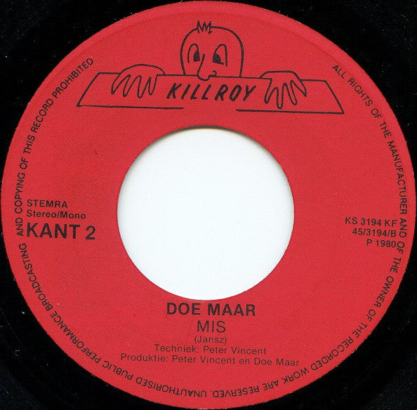 Doe Maar : Sinds 1 Dag Of 2 (7", Single)