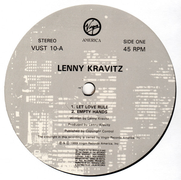 Lenny Kravitz : Let Love Rule (12", Single)