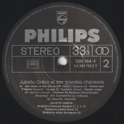 Juliette Gréco : Et Ses Grandes Chansons (LP, Comp, RE)