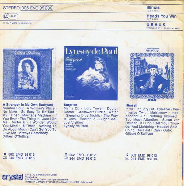 U.S.A.U.K. : Illinois (7", Single)