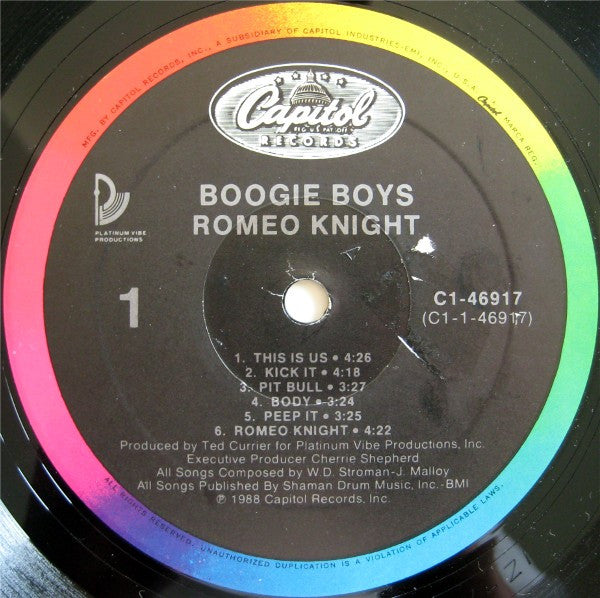 Boogie Boys : Romeo Knight (LP, Album)