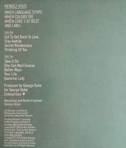 George Duke : Rendezvous (LP, Album)