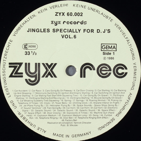 Yannick Chevalier : Sound Effects - Jingles Specially For D.J.'s Vol. 6 (2xLP)