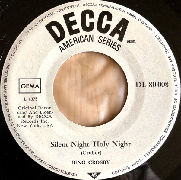 Bing Crosby : White Christmas (7", Single, RE)