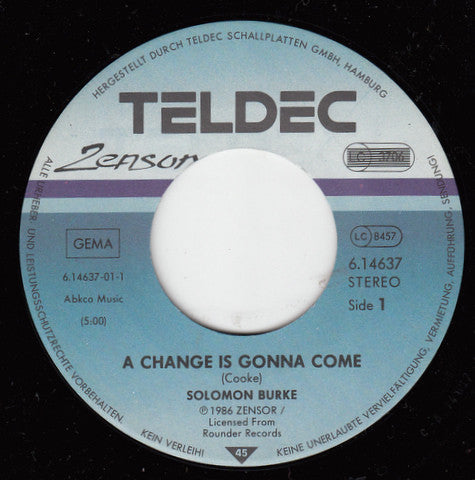 Solomon Burke : A Change Is Gonna Come (7", Single)