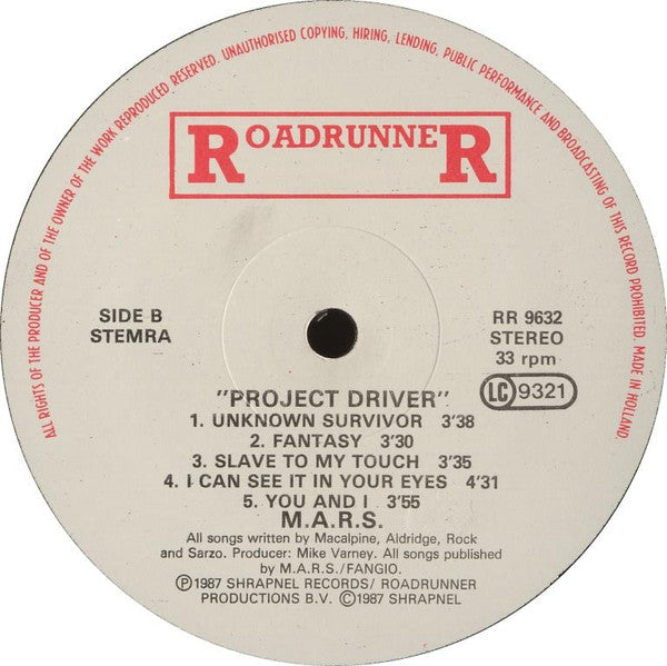 MacAlpine-Aldridge-Rock-Sarzo : Project: Driver (LP, Album)
