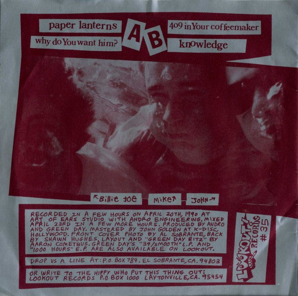 Green Day : Slappy E.P. (7", EP, Ltd, Blu)