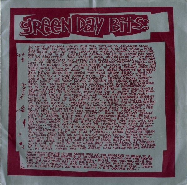 Green Day : Slappy E.P. (7", EP, Ltd, Blu)