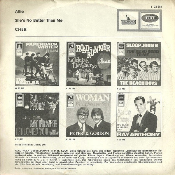 Cher : Alfie (7", Single)