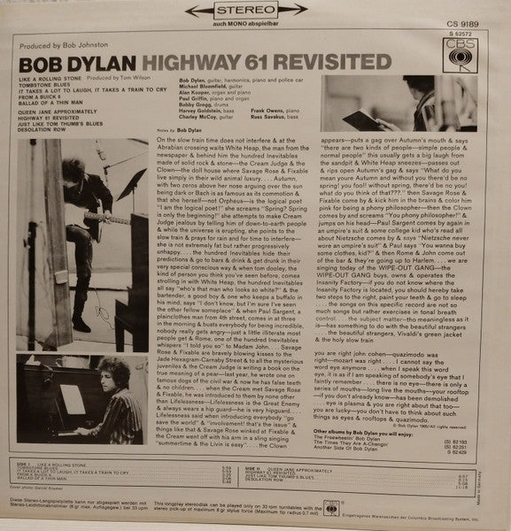 Bob Dylan : Highway 61 Revisited (LP, Album)