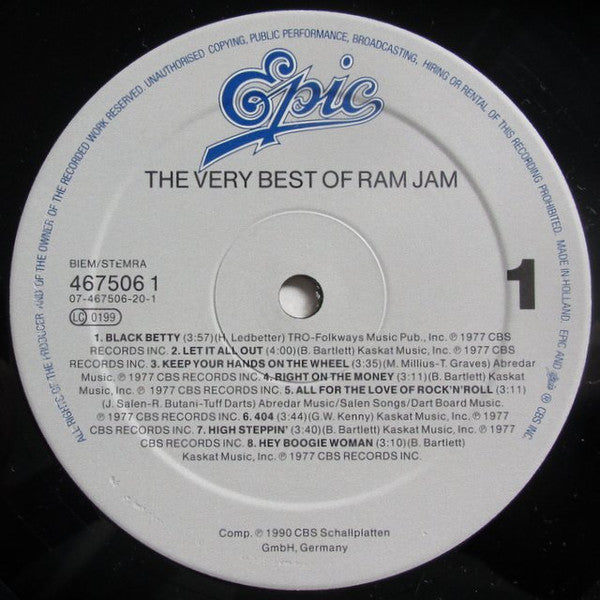 Ram Jam : The Very Best Of (LP, Comp)