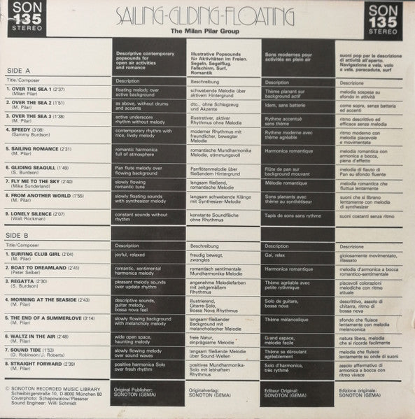 The Milan Pilar Group* : Sailing-Gliding-Floating (LP)