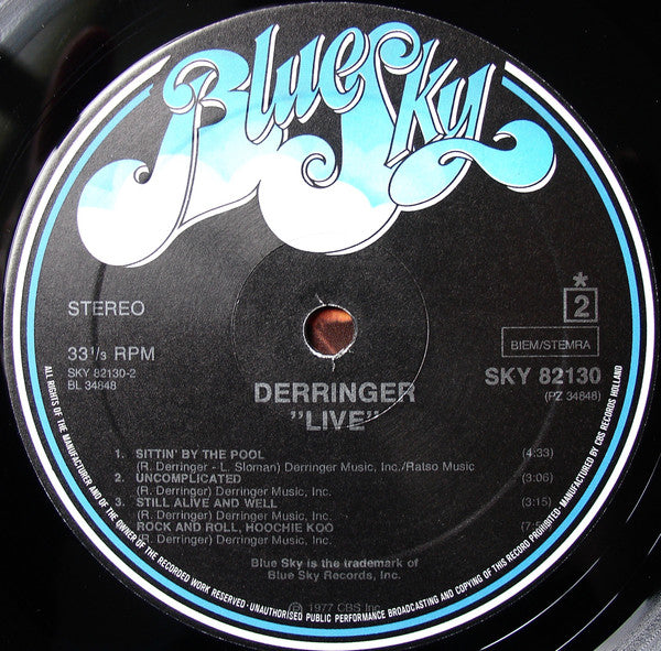 Derringer (2) : Live (LP, Album)