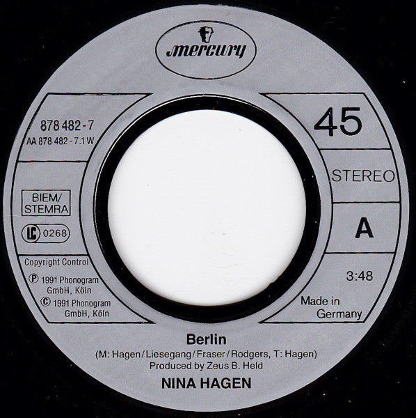 Nina Hagen : Berlin / Erfurt + Gera (7", Single)