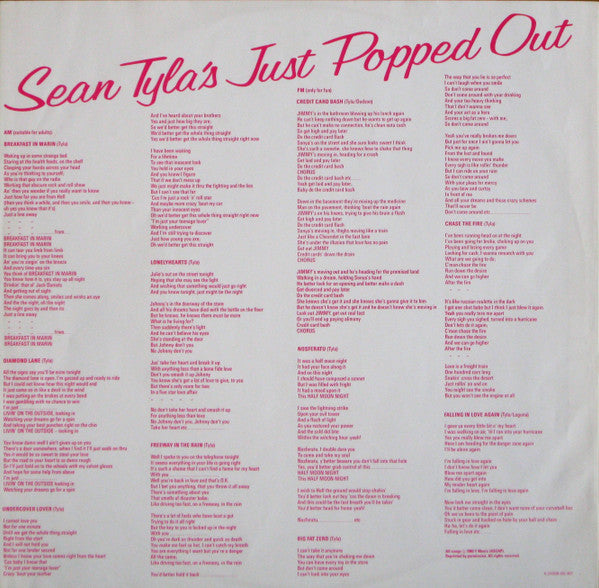 Sean Tyla : Sean Tyla's Just Popped Out (LP, Album)