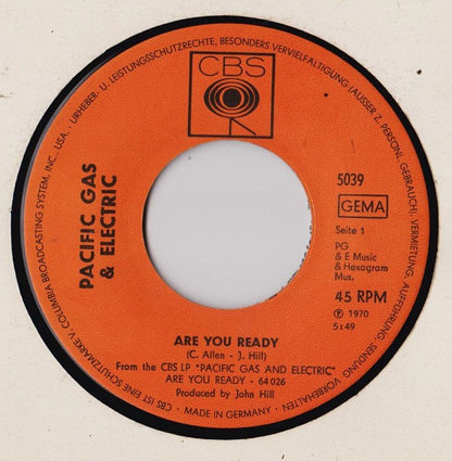 Pacific Gas & Electric : Are You Ready (7", Single)
