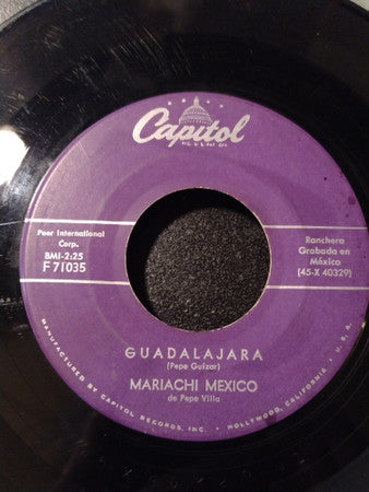 Mariachi México de Pepe Villa : Guadalajara / Las Copetonas (7", Single, Mono)