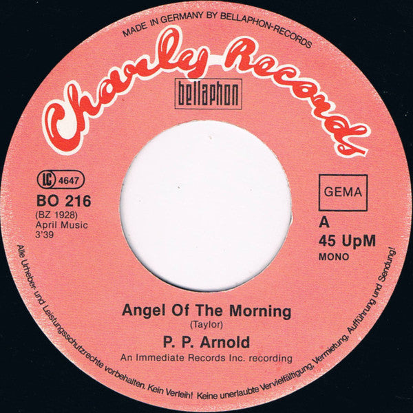 P.P. Arnold : Angel Of The Morning / The First Cut Is The Deepest (7", Single, Mono)