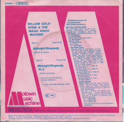 William Goldstein & The Magic Disco Machine : Midnight Rhapsody (7", Single)
