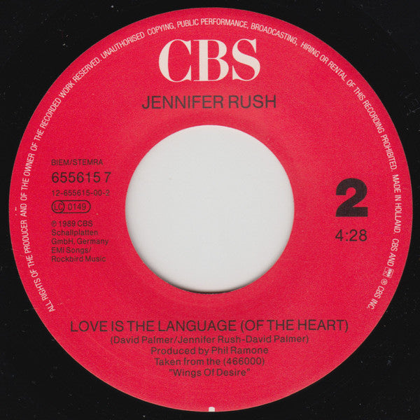 Jennifer Rush : Wings Of Desire (7", Single)