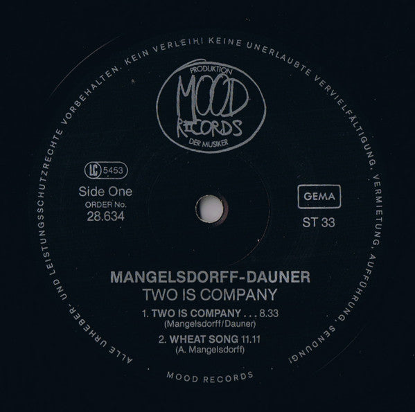 Wolfgang Dauner - Albert Mangelsdorff : Two Is Company... (LP, Album)