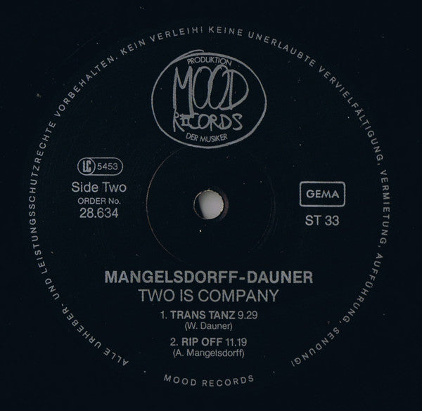 Wolfgang Dauner - Albert Mangelsdorff : Two Is Company... (LP, Album)