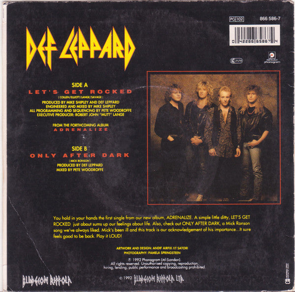 Def Leppard : Let's Get Rocked (7", Single)