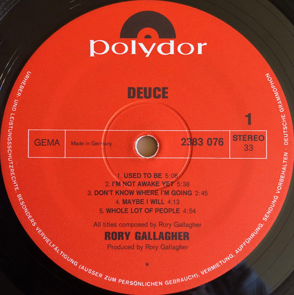 Rory Gallagher : Deuce (LP, Album)